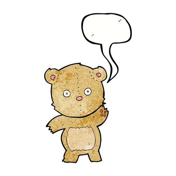 Cartoon teddy bear with speech bubble — Stock Vector