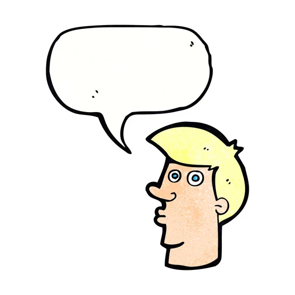 Desenho animado homem confuso com bolha de fala — Vetor de Stock
