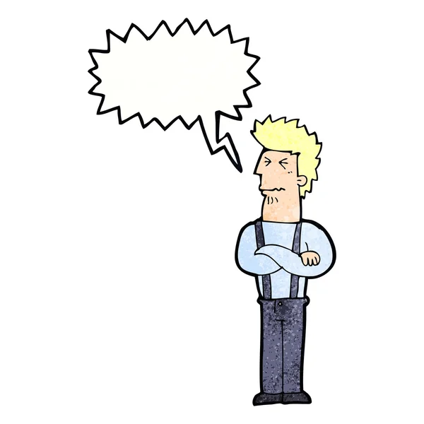 Kartun mengganggu manusia dengan gelembung bicara - Stok Vektor