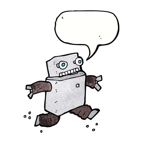 Robot de dibujos animados con burbuja de habla — Archivo Imágenes Vectoriales