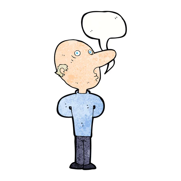 Dessin animé chauve homme avec bulle de parole — Image vectorielle