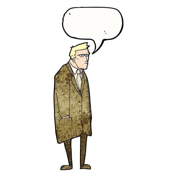 Dibujos animados hombre mal temperado con burbuja del habla — Archivo Imágenes Vectoriales
