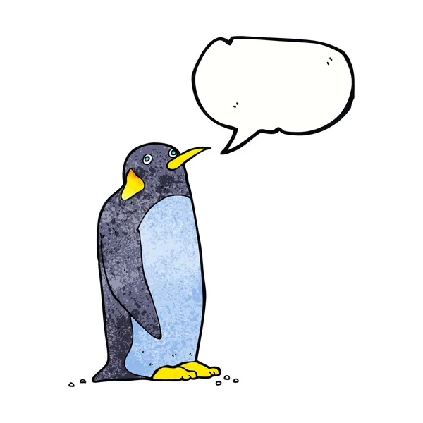 Cartoon penguin with speech bubble — Stock Vector