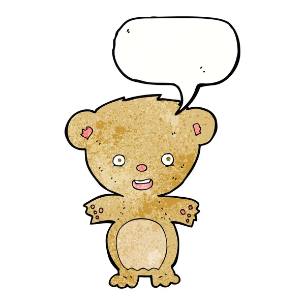 Tekenfilm teddybeer met spraakbel — Stockvector