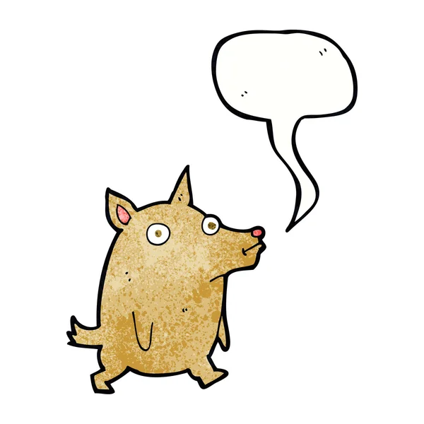 Kreskówki śmieszne mały pies z bańki mowy — Wektor stockowy