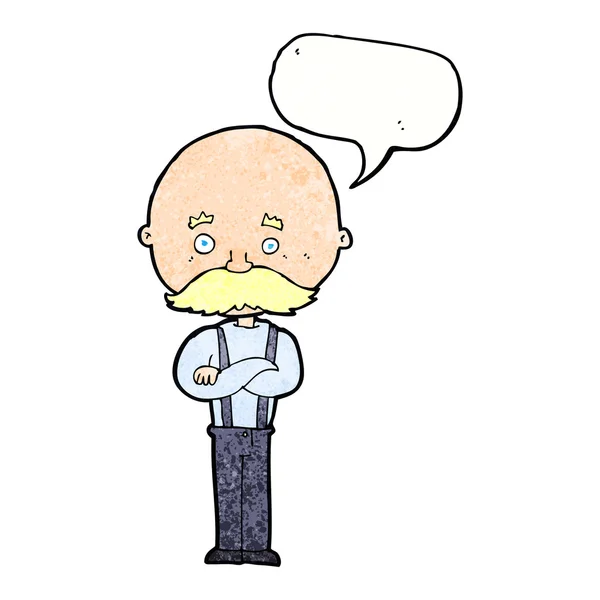 Abuelo de dibujos animados con burbuja del habla — Vector de stock