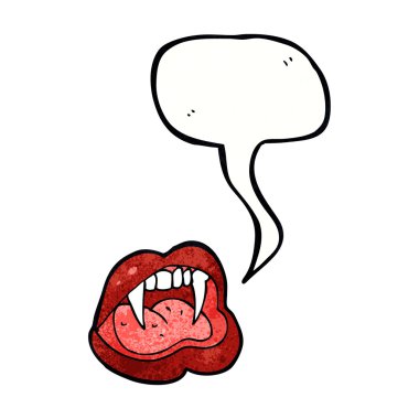 Konuşma baloncuklu çizgi vampir dudakları