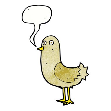 Konuşma baloncuklu çizgi film kuşu