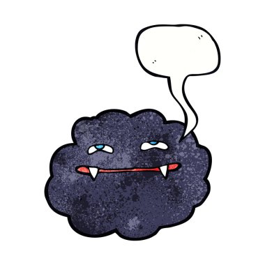 Konuşma baloncuklu çizgi vampir bulutu