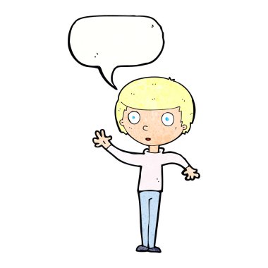 Konuşma balonlu çizgi film çocuğu.