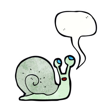 Konuşma balonlu çizgi film salyangozu