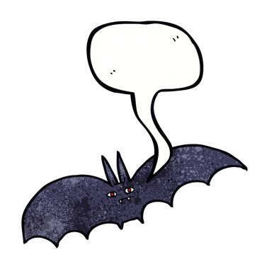 Konuşma balonlu vampir yarasa çizgi filmi