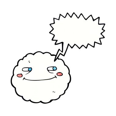 çizgi film mutlu bulut konuşma balonu ile