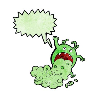 çizgi film iğrenç canavar konuşma balonu ile hasta olmak