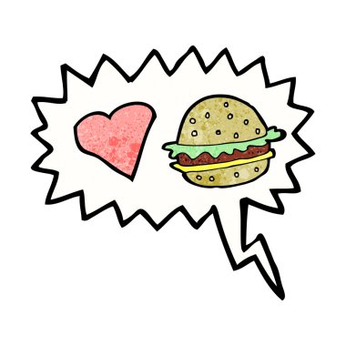 Konuşma baloncuklu çizgi film hamburgeri