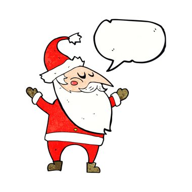 Konuşma balonlu çizgi film Noel Baba