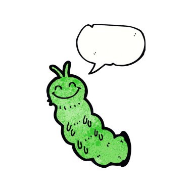 Konuşma baloncuklu çizgi film tırtılı