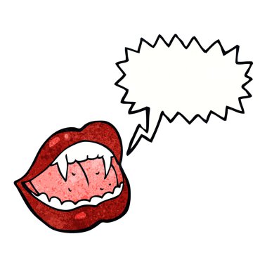 Konuşma baloncuklu çizgi vampir dudakları