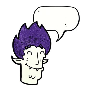 çizgi film mutlu vampir kafası ile konuşma balonu