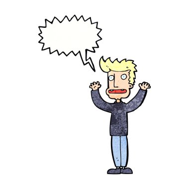 çizgi film adamı konuşma balonuyla strese soktu