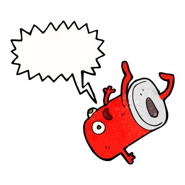 Konuşma baloncuğu olan eski bir içki kutusu.