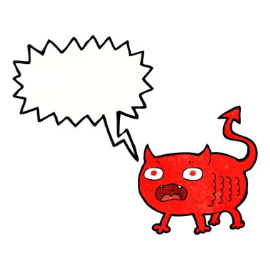 Konuşma balonlu küçük şeytan.