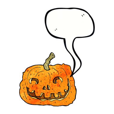 Konuşma baloncuklu çizgi film balkabağı