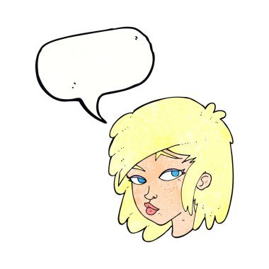 çizgi film meraklı kadın ile konuşma balonu