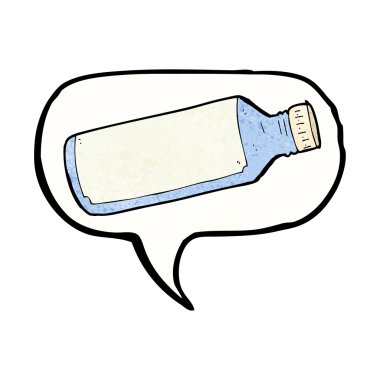 Konuşma baloncuklu çizgi film su şişesi