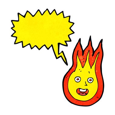 Konuşma balonlu çizgi film dostu ateş topu