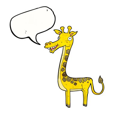 Konuşma balonlu çizgi film zürafası