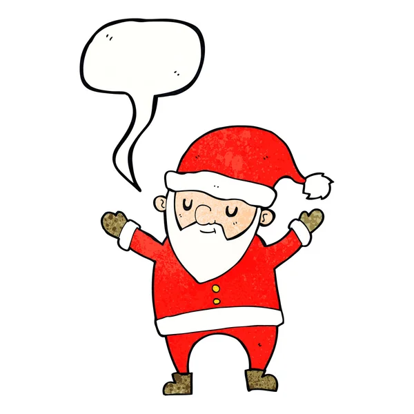 Cartone animato ballare Santa con la bolla discorso — Vettoriale Stock