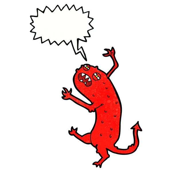 Kreskówki mały potwór z bańki mowy — Wektor stockowy