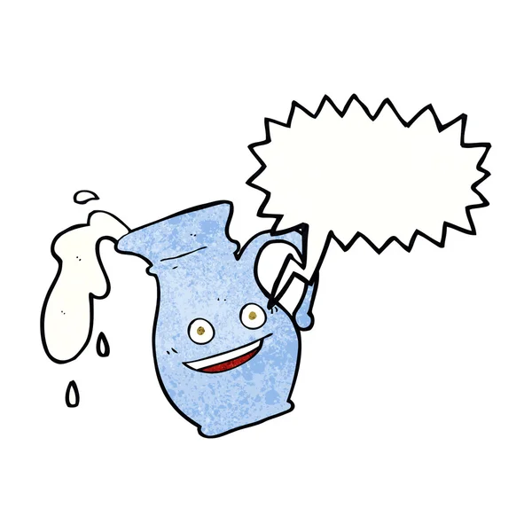 Cartoon mjölkkanna med pratbubblan — Stock vektor