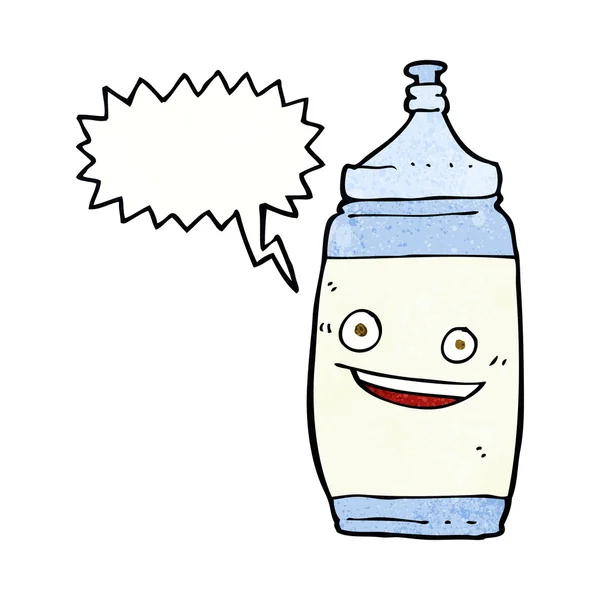 Cartoon waterfles met spraakbel — Stockvector