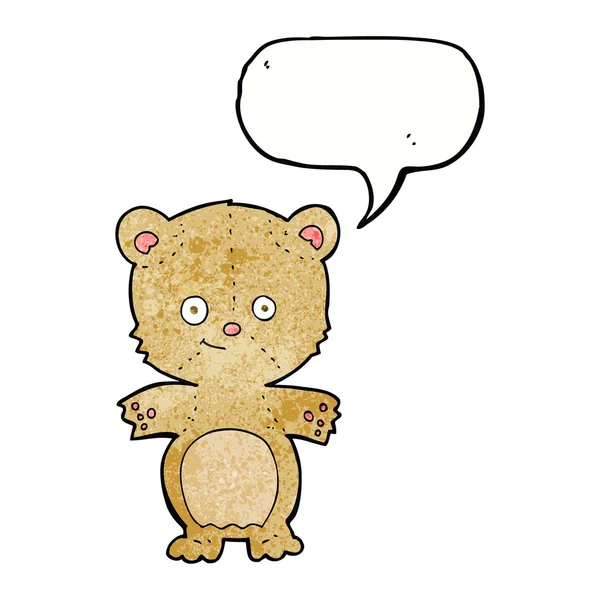 Tekenfilm teddybeer met spraakbel — Stockvector