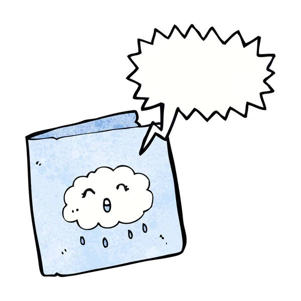 Karikatura s cloudovým vzorem s bublinou řeči — Stockový vektor