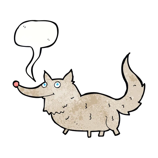 Konuşma baloncuğu olan küçük kurt. — Stok Vektör