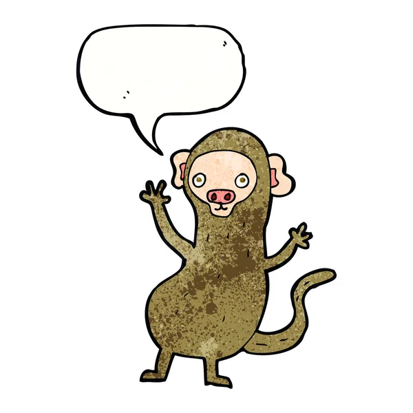 Cartoon monkey with speech bubble — Stock Vector