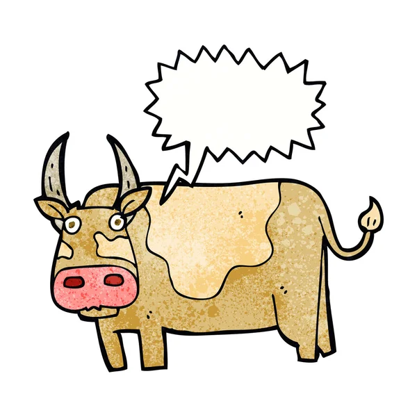 带有言语泡沫的卡通人物公牛 — 图库矢量图片