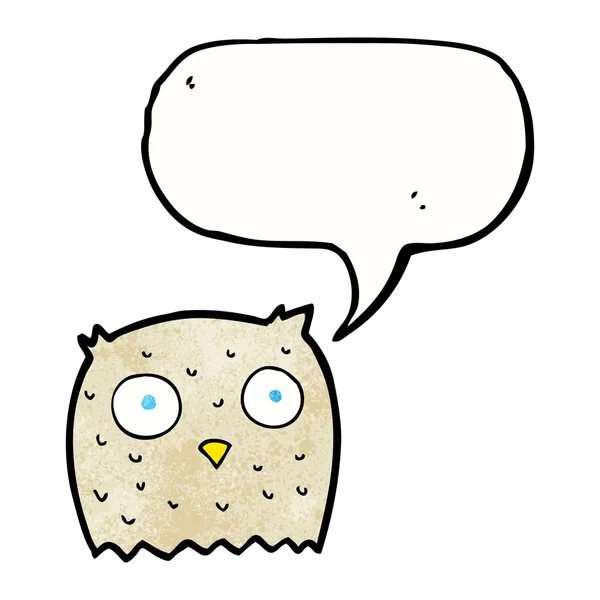 Hibou dessin animé avec bulle de parole — Image vectorielle