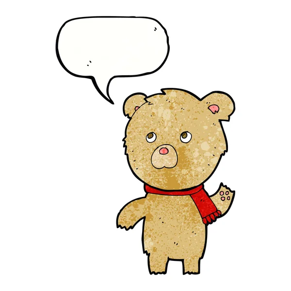 Cartoon teddy bear with speech bubble — Stock Vector