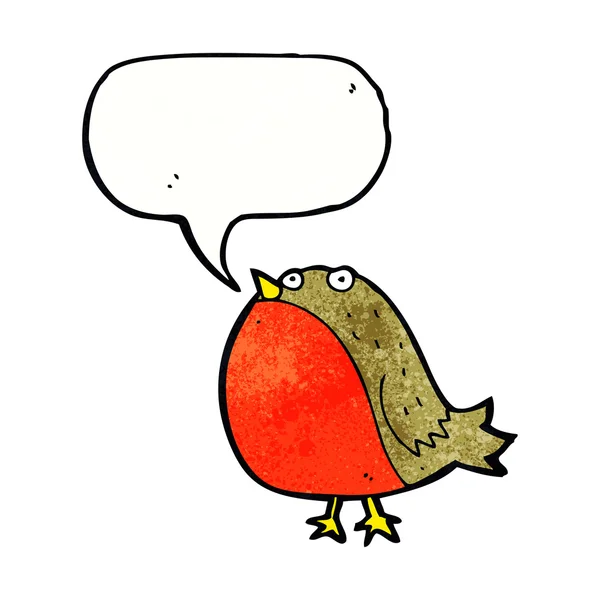 Cartoon robin with speech bubble — Stock Vector