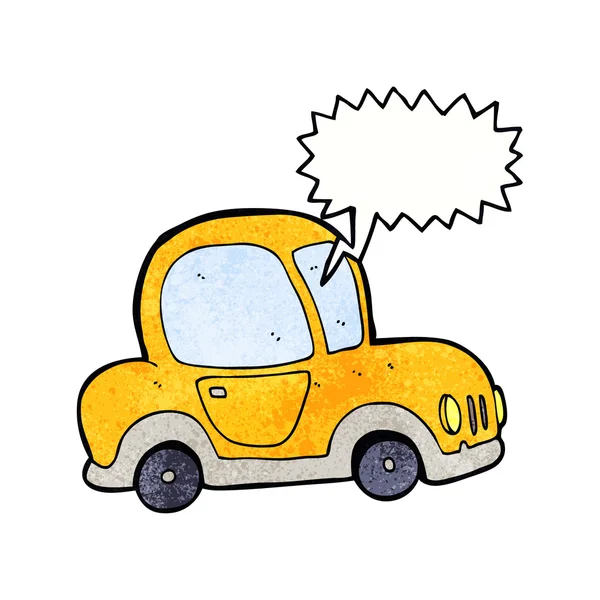 Cartoon car with speech bubble — Stock Vector