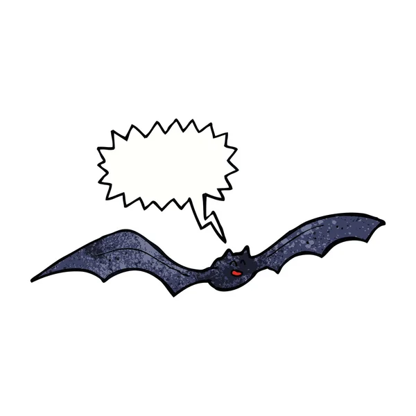Kreslený netopýr s bublinou řeči — Stockový vektor