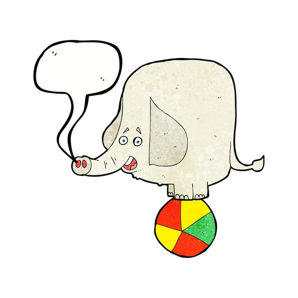 Elefante de circo de dibujos animados con burbuja del habla — Vector de stock