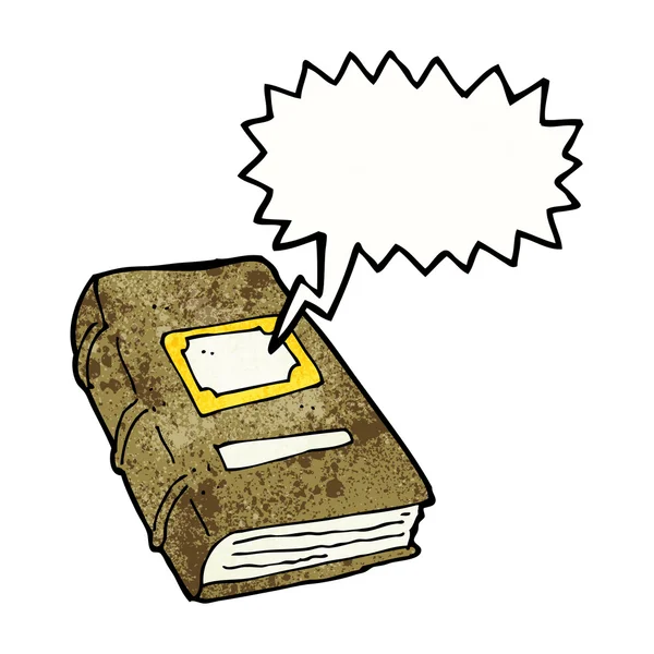 Cartoon oud boek met spraakbel — Stockvector