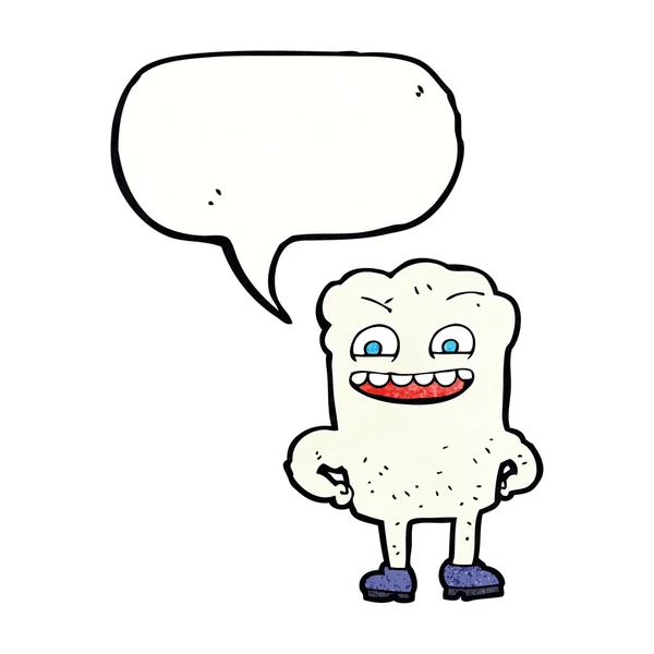 Çizgi film mutlu diş konuşma baloncuğu ile — Stok Vektör