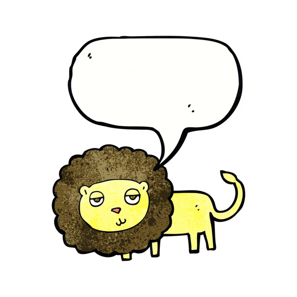 Lion dessin animé avec bulle de parole — Image vectorielle