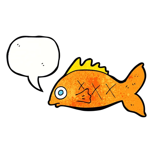 Poisson dessin animé avec bulle de parole — Image vectorielle